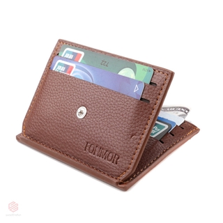 los hombres mini de cuero de la pu de la tarjeta de la bolsa titular del bolso de identificación de la tarjeta de crédito titular de la cartera (7)