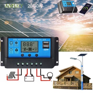 AMSKY Práctico Solar Panel Controllers Profesional Regulador inteligente de la batería Cargador fotovoltaico Luz de calle Pantalla LCD Útil 12V/24V Control de tiempo Dual USB