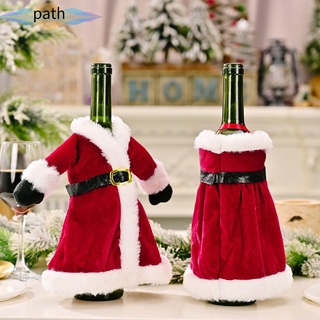 Camino nuevo vestido falda año nuevo navidad decoración botella de vino cubierta Santa Claus fiesta suministros hogar regalos de navidad Festival decoración