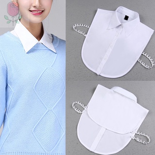 elegante desmontable media camisa media blusa con encaje floral collar falso elegante para las mujeres (1)