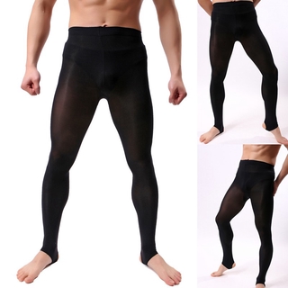 Pantalones casuales Sexy ver a través de Johns/ropa interior ajustada térmica para hombre (3)