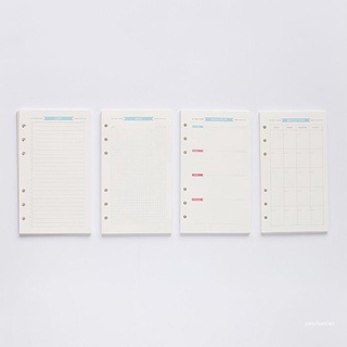 san 6 agujeros hoja suelta cuaderno espiral planificador recarga papel interior para a5 páginas diario semanal mensual plan para hacer lista patrón colorido