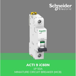 Eléctrico Schneider Acti 9 MCB iC60N A9F74150 curva C - 1P 50A (1)
