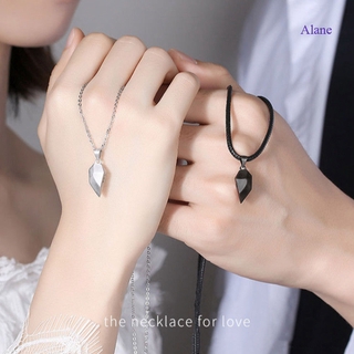 Alane 2 collares magnéticos para parejas amantes del corazón colgante de distancia facetado collar de mujer regalo del día de san valentín 2021|collar de cadena