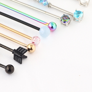 ✨Inventario disponible✨18Pcs 14G Stainless Steel Industrial Barbell Earring Body Piercing Jewelry 1 1/2 Inch(38mm) Vacuum plating will never (3)