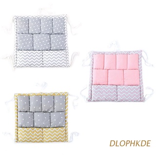 DLOPHKDE Bed Hanging Storage Bag Baby Cot Cotton Holder Organizer Crib Bedding 50x50cm Diaper Pocket