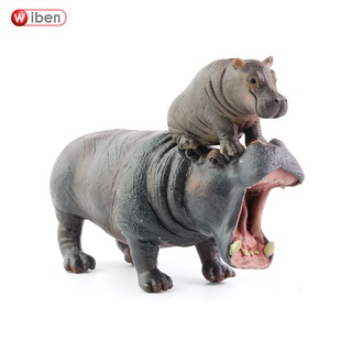 Pasatiempos y colecciones>juguetes y juegos>juguetes de broma juguete de simulación nuevo 2 mundo Animal salvaje modelo de hipopótamo simulación Animal sólido juguete de niños regalo de cumpleaños