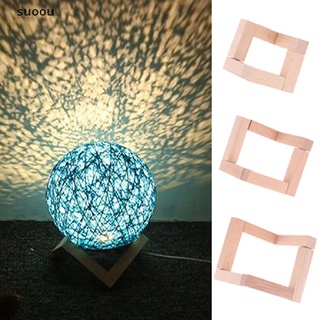 suoou soporte de madera en forma de luna soporte de lámpara bola en forma de sólido soporte base de luz accesorios. (9)