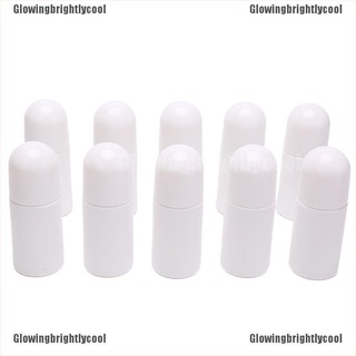 [Glowing] 10pcs 50 ml plástico blanco rollo en botellas para aceites esenciales reutilizables a prueba de fugas brillantebrightlycool