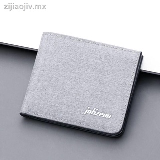 ▩Canvas Wallet Men s Short Multi-card Can put driver s license ultra-thin denim casual wallet Oxford cloth wallet