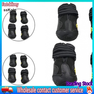 Ssk_ 4 pzs botas de goma impermeables para perros/zapatos para cachorros/suministros para mascotas