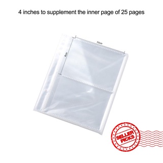 6 inch refill pack (25 sheets) loose-leaf transparent 3 card photo album storage chaser inch L8N2