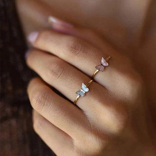 Anillo de mariposa de aceite de gota Anillo de tamaño ajustable de apertura retro en el anillo de dedo índice Anillo simple femenino (1)