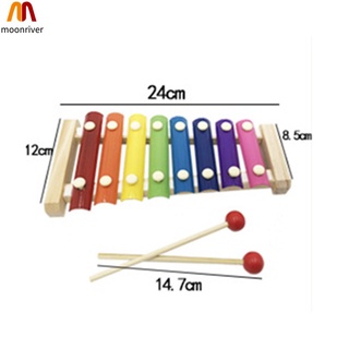 Mr madera de 8 tonos Multicolor xilófonos madera instrumento Musical juguetes para bebé niños (9)