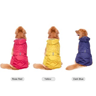 ★6XL Reflective Pet Dog Rain Coat Raincoat Rainwear with Leash Hole for Medium Large Dogs