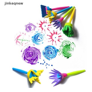 jnmx 4 unids/lote esponja pintura cepillo flor sello niños diy graffiti dibujo juguetes gloria