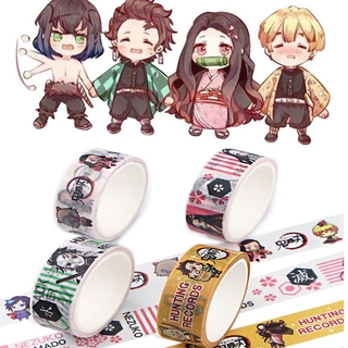 FREDERICA Cute Anime Demon Slayer Tape Japanese Paper Masking Tape Adhesive Tape Stickers DIY Crafts For Kids For Gift Printed Pattern Decals Cartoon Decoration Tape (8)