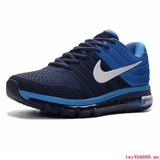 Nike Air Max 2017 originales, zapatillas deportivas para correr para hombre y mujer, zapatillas deportivas de gran tamaño, zapatillas negras --- azul y blanco (3)