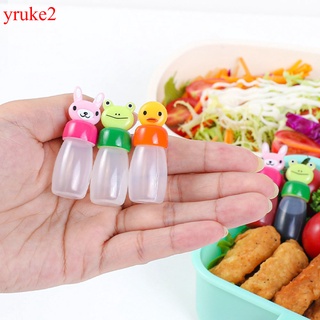 Yruke2 3 unids/set Mini condimento botella de salsa pequeños contenedores encantador conejo rana pato botellas para Bento fiambrera caja de cocina tarro accesorios (1)