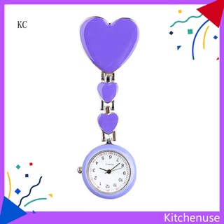 [KC] Fashion Alloy Heart Love Quartz Women Clip-on Brooch Nurse Pocket Fob Watch