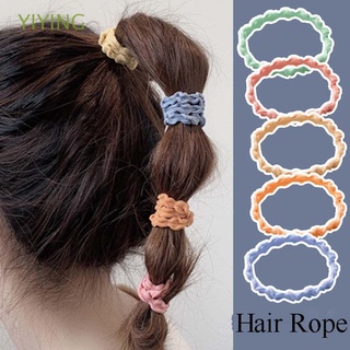yiying banda elástica de goma niñas headwear cuerda de pelo onda básica lindo color caramelo femenino accesorios de pelo