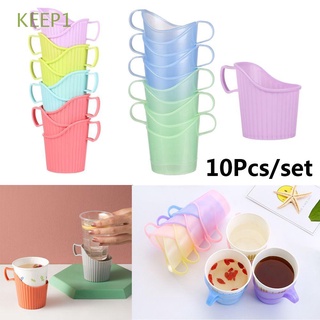 KEEP1 10 piezas útiles desechables accesorios de taza engrosamiento Anti-quemaduras Gadgets titular de la taza creativo reutilizable plástico casa taza manga
