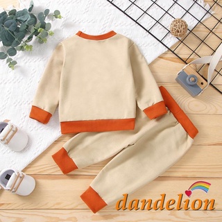 DANDELION-Unisex Baby Casual Clothes Set Fashion Letter Long Sleeve Tops and (3)