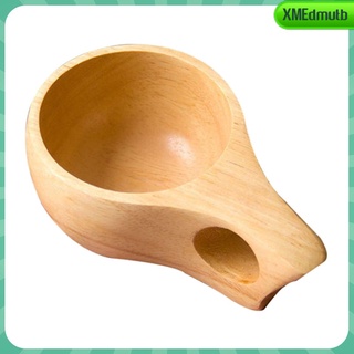 [xmedmutb] taza de café hecha a mano de madera de goma natural de madera tazas de leche regalo para amigos, taza decorativa para escritorio de oficina en casa