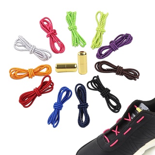 al 1 par de cordones de zapatos elásticos sin lazo cordones de estiramiento bloqueo perezoso cordones de goma rápida redondo cordones cordones 11 colores