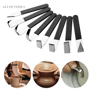 Alloet-8 pzs herramientas de cerámica de acero inoxidable para escultura de arcilla/herramientas de cerámica para modelado
