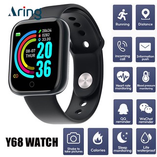 Y68 reloj inteligente rastreador de ejercicios con pantalla táctil de 1,44 pulgadas, contador de calorías, monitor de actividad, compatible con frecuencia cardíaca, sangre
