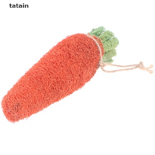 [TAN] Hamster Rabbit Chew Toys Chinchilla Accessories Loofah Sponge Carrot for Animal DFG