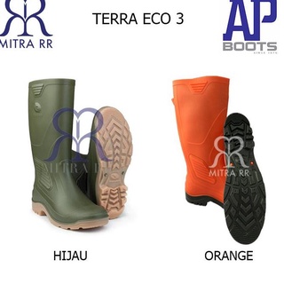 (Art. 67090) AP Boots Terra Eco botas 3 verde naranja amarillo negro - botas de trabajo de alta goma