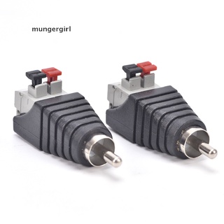 Mungergirl New 2PCS Speaker Wire A/V Cable to Audio Male RCA Connector Adapter Jack Press Plug MX