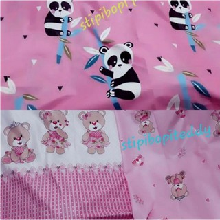Panda y Tedy oso rosa algodón ropa de cama