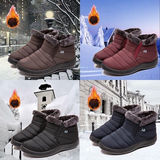 mujeres hombres invierno caliente botas de nieve impermeable lana algodón hecho a mano zapatos botas de tobillo
