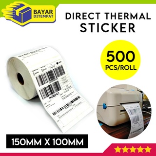 Rollo de pegatina térmica directa A6 100x150 mm 500Pcs etiqueta de papel de envío de código de barras