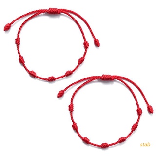 stab 2pcs 7 nudos cadena roja pulsera para protección mal de ojo buena suerte amuleto para el éxito y prosperidad pulsera de amistad