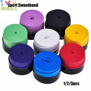 OKDEALS 1/2/3pcs High quality Dry Tennis Racket Outdoor sport Equipment Overgrip Wraps Sweat Absorbed Wrap Sports Safety accessories Badminton Grips Fishing Rod Tapes Hot Sale Racquet Vibration Sweatband/Multicolor
