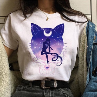 Sailor Moon Harajuku Chica Camiseta De Dibujos Animados Marinero Luna Impreso Mujer Hip Hop Mujeres Camisas Verano Top Streetwear Ropa