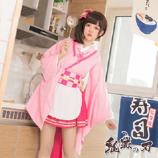 Anime Demon Slayer Mitsuri Kanawo Shinobu Nezuko Cosplay Maid uniforme conjunto de Halloween fiesta rendimiento conjunto de disfraces Kimetsu no Ya
