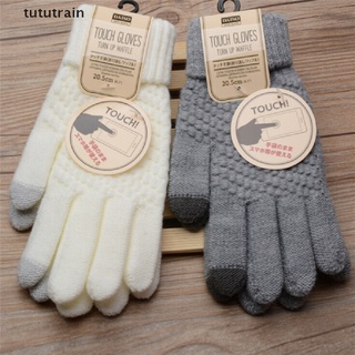 tututrain guantes de lana cálida de punto para invierno/guantes de pantalla táctil para hombre y mujer/guantes de invierno mx