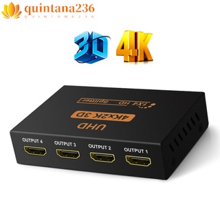 QT- 4k Hdmi-Compatible Splitter 1x4 Full Hd 1080p Video Hdmi-compatible Switch Switcher 1 In 4 Out Amplifier Adapter For Supermarkets Shopping Malls