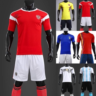 uzk hombres fútbol uniformes jersey manga corta camiseta tops pantalones cortos 2 piezas conjunto de ropa deportiva