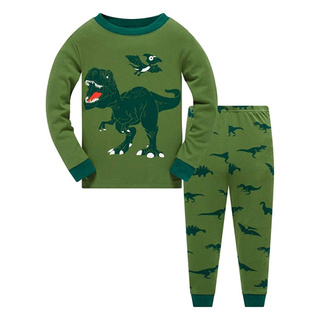 niño niños niños pijamas de algodón dinosaurio ropa de dormir camiseta tops pantalones conjunto