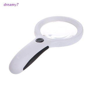 dreamy7 10X Handheld Magnifier Magnifying Glass Lens Loupe 8 LED Light With Money Detect