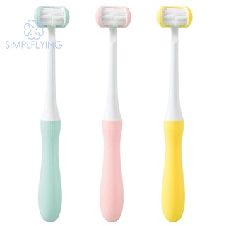 simplflying cod√ 3 caras de silicona nano cepillo de dientes de seguridad dental limpio cepillo de dientes cuidado oral