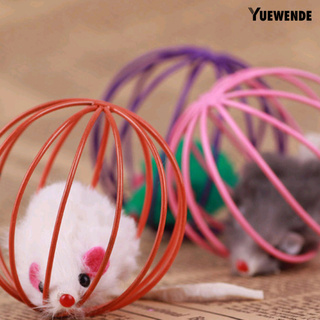 Y.w Creative Faux Mouse rata en jaula pelota mascota gato divertido regalo jugar Catch Toy (2)