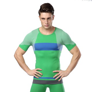 Camiseta de compresión para hombre Hit Color respirable Fitness