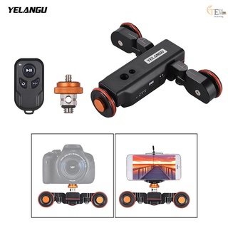 [tech] YELANGU L4 PRO Motorized Camera Video Dolly with Scale Indication Electric Track Slider Wireless Remote Control/1800mAh Rechargeable Battery 3 Speed Adjustable Mini Slider Skater Compatible with Canon Nikon Sony DSLR Camera iOS Android Smartphone